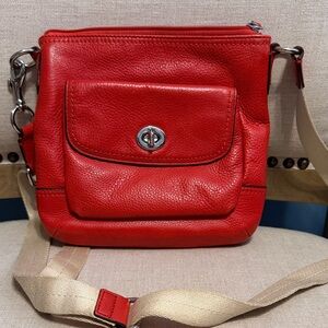 Coach (No.F49170) Red Leather Swing Back Crossbody